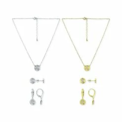 Cheap 👍 Giani Bernini Cubic Zirconia Cross Disc Pendant Necklace, Stud, & Drop Earrings Jewelry Collection, Created For Macy's Gold Over Silver ✨