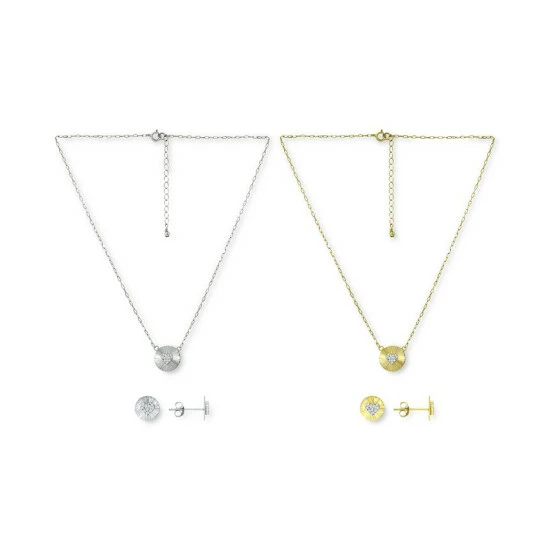 Best Pirce ❤️ Giani Bernini Cubic Zirconia Heart Cluster Disc Pendant Necklace & Stud Earrings Jewelry Collection, Created For Macy's Sterling Silver 🥰 1 Best Pirce ❤️ Giani Bernini Cubic Zirconia Heart Cluster Disc Pendant Necklace & Stud Earrings Jewelry Collection, Created For Macy's Sterling Silver 🥰