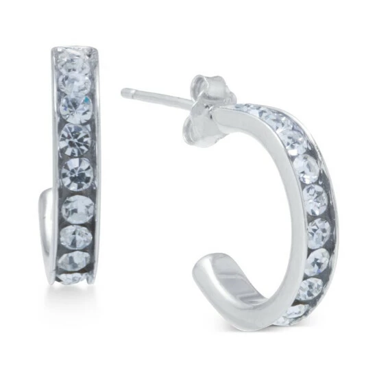 Outlet ๐ Giani Bernini Small (5/8) Crystal Hoop Earrings In Sterling Silver ๐ 1 Outlet ๐ Giani Bernini Small (5/8) Crystal Hoop Earrings In Sterling Silver ๐