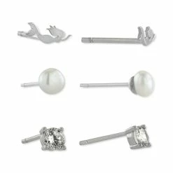 Flash Sale 🎁 Giani Bernini 3-Pc. Set Cubic Zirconia, Mermaid, & Imitation Pearl Stud Earrings In Sterling Silver, Created For Macy's 😀