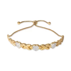 Outlet 👍 Giani Bernini Cubic Zirconia Heart & X Bolo Bracelet In 14k Gold-Plated Sterling Silver, Created For Macy's Gold Over Silver 🧨 -Giani Bernini Shop unnamed file 161