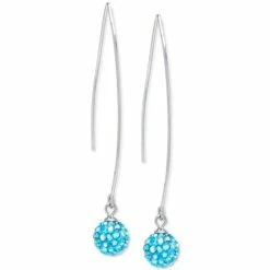 Outlet 😉 Giani Bernini Light Blue Crystal Cluster Threader Earrings In Sterling Silver 🌟