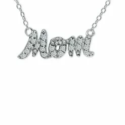 Best Pirce ๐ Giani Bernini Cubic Zirconia Mom Nameplate Necklace In 18k Gold-Plated Sterling Silver, 16 + 2 Extender, Created For Macy's (Also Available In Silver) โค๏ธ