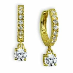 Best Pirce ๐คฉ Giani Bernini Cubic Zirconia Dangle Drop Huggie Hoop Earring In 18k Gold Plated Sterling Silver ๐