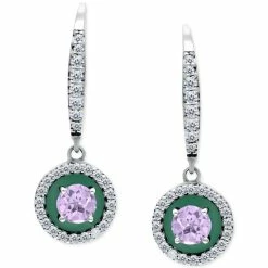 Best reviews of ⭐ Giani Bernini Amethyst (1/4 Ct. T.w.), Cubic Zirconia, & Enamel Circle Dangle Hoop Earrings In Sterling Silver (Also In Additional Stones), Created For Macy's Opal/turqouise 😉