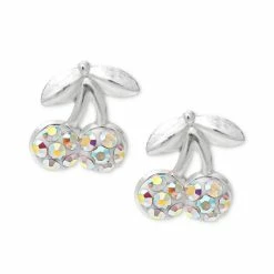 Best Pirce ⭐ Giani Bernini Crystal Cherry Stud Earrings In Sterling Silver, Created For Macy's 🥰