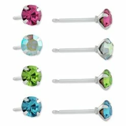 Promo 🔔 Giani Bernini 4-Pc. Set Fine Crystal Stud Earrings In Sterling Silver, Created For Macy's Multi 😉