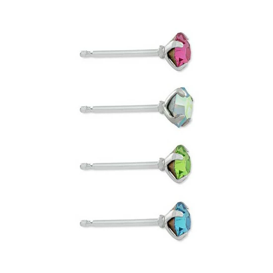 Promo ๐ Giani Bernini 4-Pc. Set Fine Crystal Stud Earrings In Sterling Silver, Created For Macy's Multi ๐ 2 Promo ๐ Giani Bernini 4-Pc. Set Fine Crystal Stud Earrings In Sterling Silver, Created For Macy's Multi ๐ - Image 2
