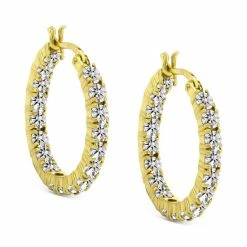 Budget ✔️ Giani Bernini Cubic Zirconia In & Out Small Hoop Earrings In 18k Gold-Plated Sterling Silver, 1, Created For Macy's Gold Over Silver 😉