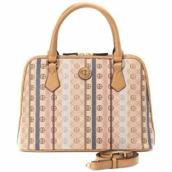 Budget ๐ Giani Bernini Signature Stripe Dome Faux Leather Satchel, Created For Macy's Taupe Multi ๐