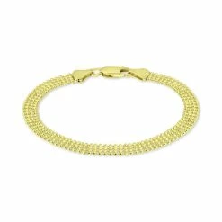Buy 🎁 Giani Bernini Four Row Bead Chain Bracelet In 18k Gold-Plated Sterling Silver, Created For Macy's 🎉