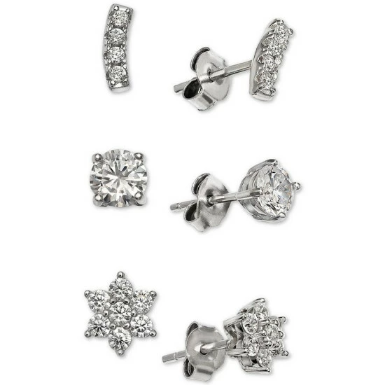 Best Pirce ๐คฉ Giani Bernini Cubic Zirconia 3-Piece Stud Earring Set In Sterling Silver, Created For Macy's ๐ 1 Best Pirce ๐คฉ Giani Bernini Cubic Zirconia 3-Piece Stud Earring Set In Sterling Silver, Created For Macy's ๐