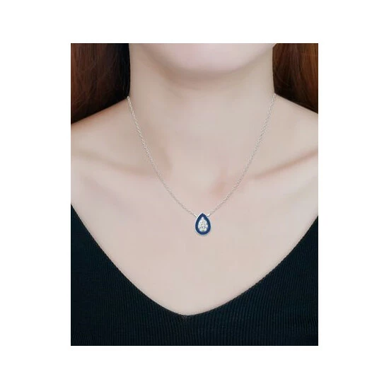 Promo ๐ Giani Bernini Cubic Zirconia & Enamel Teardrop Pendant Necklace In Sterling Silver, 16 + 2 Extender, Created For Macy's โญ 2 Promo ๐ Giani Bernini Cubic Zirconia & Enamel Teardrop Pendant Necklace In Sterling Silver, 16 + 2 Extender, Created For Macy's โญ - Image 2