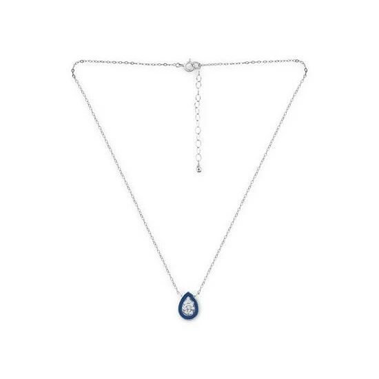 Promo ๐ Giani Bernini Cubic Zirconia & Enamel Teardrop Pendant Necklace In Sterling Silver, 16 + 2 Extender, Created For Macy's โญ 3 Promo ๐ Giani Bernini Cubic Zirconia & Enamel Teardrop Pendant Necklace In Sterling Silver, 16 + 2 Extender, Created For Macy's โญ - Image 3