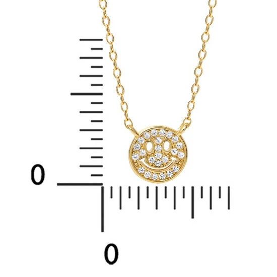 Budget 😍 Giani Bernini Cubic Zirconia Smiley 18 Pendant Necklace In 18k Gold-Plated Sterling Silver, Created For Macy's Gold Over Sterling Silver 💯 4 Budget 😍 Giani Bernini Cubic Zirconia Smiley 18 Pendant Necklace In 18k Gold-Plated Sterling Silver, Created For Macy's Gold Over Sterling Silver 💯 - Image 4