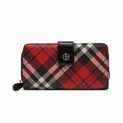 Wholesale 👍 Giani Bernini Saffiano Plaid All In One Wallet, Created For Macy's Holiday Plaid/silver 🔔