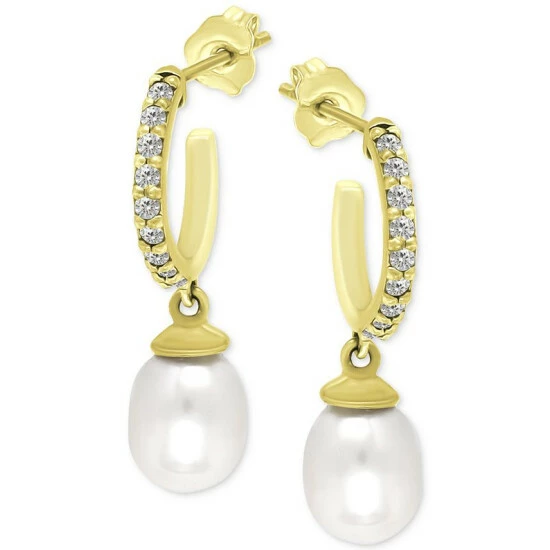 Top 10 ๐ Giani Bernini Freshwater Pearl (8 X 6mm) & Cubic Zirconia Dangle Hoop Earrings, Created For Macy's Sterling Silver ๐ 1 Top 10 ๐ Giani Bernini Freshwater Pearl (8 X 6mm) & Cubic Zirconia Dangle Hoop Earrings, Created For Macy's Sterling Silver ๐
