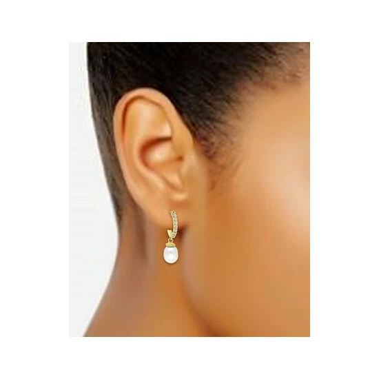 Top 10 ๐ Giani Bernini Freshwater Pearl (8 X 6mm) & Cubic Zirconia Dangle Hoop Earrings, Created For Macy's Sterling Silver ๐ 2 Top 10 ๐ Giani Bernini Freshwater Pearl (8 X 6mm) & Cubic Zirconia Dangle Hoop Earrings, Created For Macy's Sterling Silver ๐ - Image 2