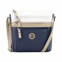 Best Sale โค๏ธ Giani Bernini Colorblock Pebble Crossbody, Created For Macy's White/oatmeal/navy ๐ฅ