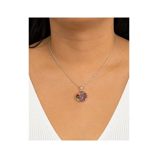 Brand new 🌟 Giani Bernini Medium Round Dried Flower Medal Pendant With 18 Chain In Sterling Silver. Available In Multi Or Blue Multi ⭐ 2 Brand new 🌟 Giani Bernini Medium Round Dried Flower Medal Pendant With 18 Chain In Sterling Silver. Available In Multi Or Blue Multi ⭐ - Image 2