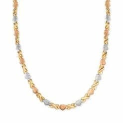 Coupon 🧨 Giani Bernini Hearts & Kisses 17 Statement Necklace In 18k Tricolor Gold-Plated Sterling Silver, Created For Macy's (Also In Gold Over Silver And Sterling Silver) ❤️