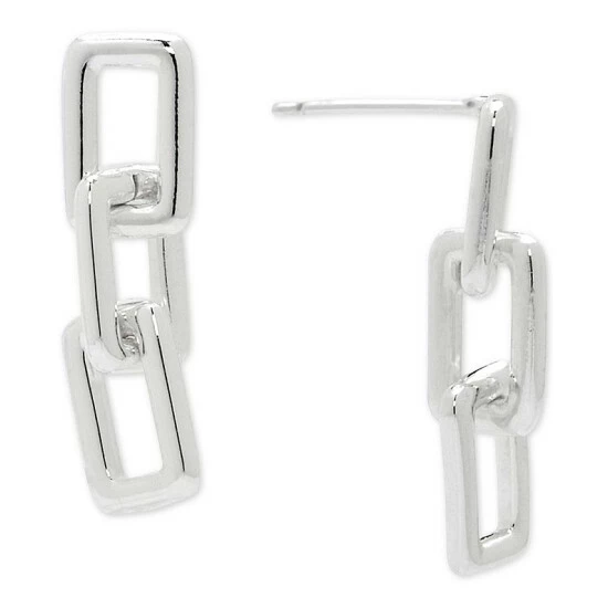Outlet ๐ Giani Bernini Polished Rectangle Chain Link Drop Earrings In Sterling Silver, Created For Macy's โจ 1 Outlet ๐ Giani Bernini Polished Rectangle Chain Link Drop Earrings In Sterling Silver, Created For Macy's โจ