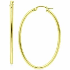 Budget ✔️ Giani Bernini Medium Oval Skinny Hoop Earrings In 18K Gold-Plated Sterling Silver, Or Sterling Silver, 1-5/8, Created For Macy's 🌟