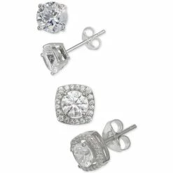 Promo ⭐ Giani Bernini 2-Pc. Set Cubic Zirconia Stud Earrings In Sterling Silver, Created For Macy's 🔥