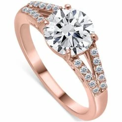 Hot Sale 🎉 Giani Bernini Solitaire Cubic Zirconia Center Stone Pave Ring, Created For Macy's Rose Gold 😍