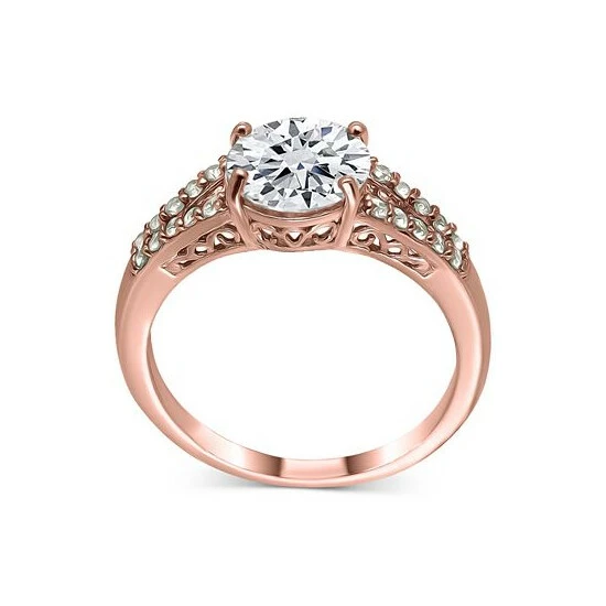 Hot Sale ๐ Giani Bernini Solitaire Cubic Zirconia Center Stone Pave Ring, Created For Macy's Rose Gold ๐ 3 Hot Sale ๐ Giani Bernini Solitaire Cubic Zirconia Center Stone Pave Ring, Created For Macy's Rose Gold ๐ - Image 3