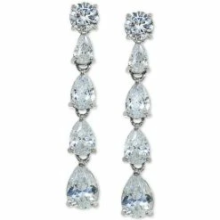 Best deal ๐ Giani Bernini Cubic Zirconia Drop Earrings In Sterling Silver, Created For Macy's โญ