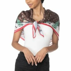 Budget ๐ Giani Bernini Giftable Holiday Bears Square Scarf Brown โ๏ธ