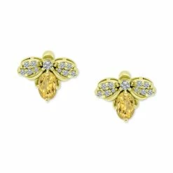 Flash Sale 🌟 Giani Bernini Cubic Zirconia Bee Stud Earrings In 18k Gold-Plated Sterling Silver, Created For Macy's Gold Over Silver 🧨