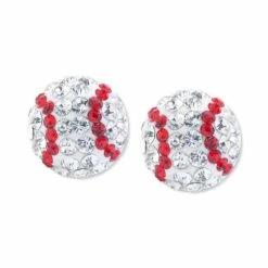 Hot Sale ✨ Giani Bernini Crystal ⚾ Baseball Stud Earrings In Sterling Silver ⭐
