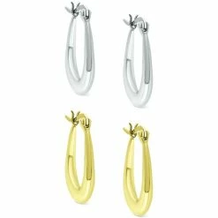 Budget 🌟 Giani Bernini 2-Pc. Set Polished Oval Hoop Earrings In Sterling Silver & 18k Gold-Plate, Created For Macy's Two-tone ⌛ -Giani Bernini Shop unnamed file 1972