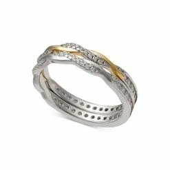 Best Pirce ⭐ Giani Bernini 2-Pc. Set Cubic Zirconia Twisted Stack Bands In Sterling Silver & 14k Gold-Plate, Created For Macy's Sterling Silver/14k Gold Plate ❤️ -Giani Bernini Shop unnamed file 1990