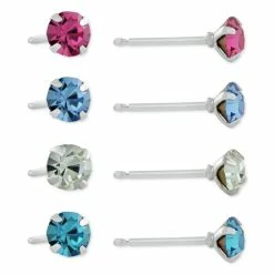 Deals ⭐ Giani Bernini 4-Pc. Set Fine Crystal Stud Earrings In Sterling Silver, Created For Macy's Multi 😉
