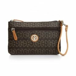 Flash Sale ๐ Giani Bernini Block Signature Wristlet, Created For Macy's Brown/british Tan/silver ๐