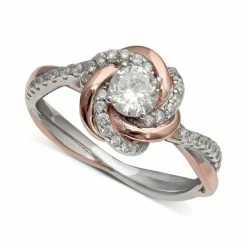 Flash Sale ⌛ Giani Bernini Cubic Zirconia Love Knot Ring In 18k Rose Gold Over Sterling Silver And Sterling Silver, Created For Macy's ✨