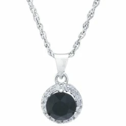 Hot Sale 😉 Giani Bernini Crystal And Cubic Zirconia Halo 18 Pendant Necklace In Sterling Silver, Created For Macy's Blue 😍