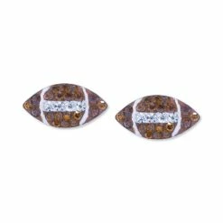 Cheap 🔥 Giani Bernini Crystal Football Stud Earrings In Sterling Silver 🎁