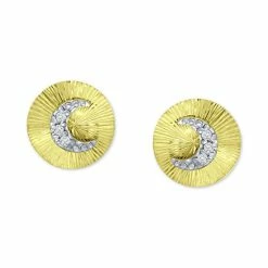 Best Pirce 😉 Giani Bernini Cubic Zirconia Moon Disc Stud Earrings, Created For Macy's Sterling Silver ✨