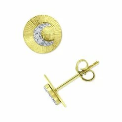 Best Pirce 😉 Giani Bernini Cubic Zirconia Moon Disc Stud Earrings, Created For Macy's Sterling Silver ✨ -Giani Bernini Shop unnamed file 2081