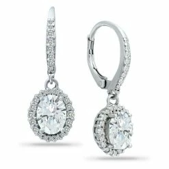 Brand new ✨ Giani Bernini Cubic Zirconia Halo Drop Earrings In Sterling Silver, Created For Macy's 👏