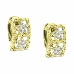 Best Pirce ⭐ Giani Bernini Cubic Zirconia Open Rectangle Clip-On Stud Earrings In 18k Gold-Plated Sterling Silver, Created For Macy's 👏