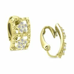 Best Pirce ⭐ Giani Bernini Cubic Zirconia Open Rectangle Clip-On Stud Earrings In 18k Gold-Plated Sterling Silver, Created For Macy's 👏 -Giani Bernini Shop unnamed file 2102