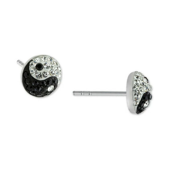 New ๐ Giani Bernini Crystal Yin Yang Stud Earrings In Sterling Silver, Created For Macy's ๐ 1 New ๐ Giani Bernini Crystal Yin Yang Stud Earrings In Sterling Silver, Created For Macy's ๐