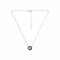 Brand new 😉 Giani Bernini Cubic Zirconia & Enamel Circle Pendant Necklace In Sterling Silver, 16 + 2 Extender, Created For Macy's Black 💯 -Giani Bernini Shop unnamed file 2108