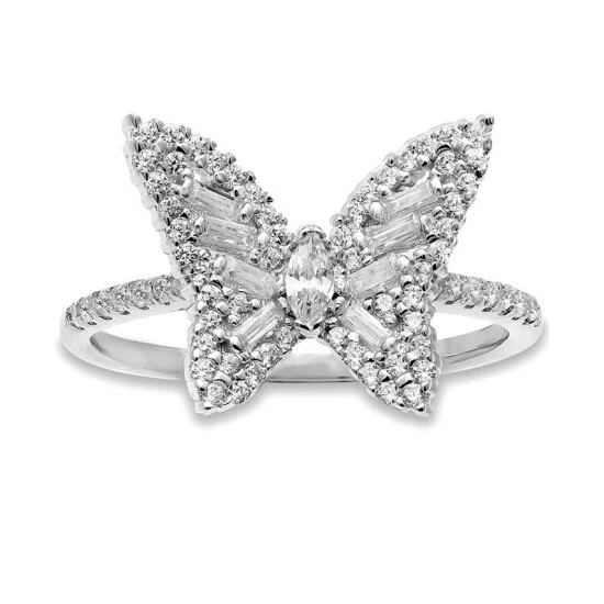 Best Sale ✔️ Giani Bernini Cubic Zirconia Butterfly Statement Ring In Sterling Silver, Created For Macy's White ⌛ 1 Best Sale ✔️ Giani Bernini Cubic Zirconia Butterfly Statement Ring In Sterling Silver, Created For Macy's White ⌛