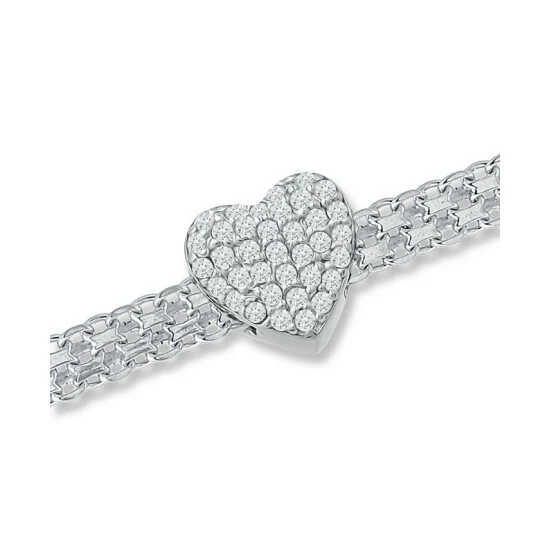 Coupon 😍 Giani Bernini Cubic Zirconia Heart Bismark Chain Bracelet, Created For Macy's White 🥰 4 Coupon 😍 Giani Bernini Cubic Zirconia Heart Bismark Chain Bracelet, Created For Macy's White 🥰 - Image 4